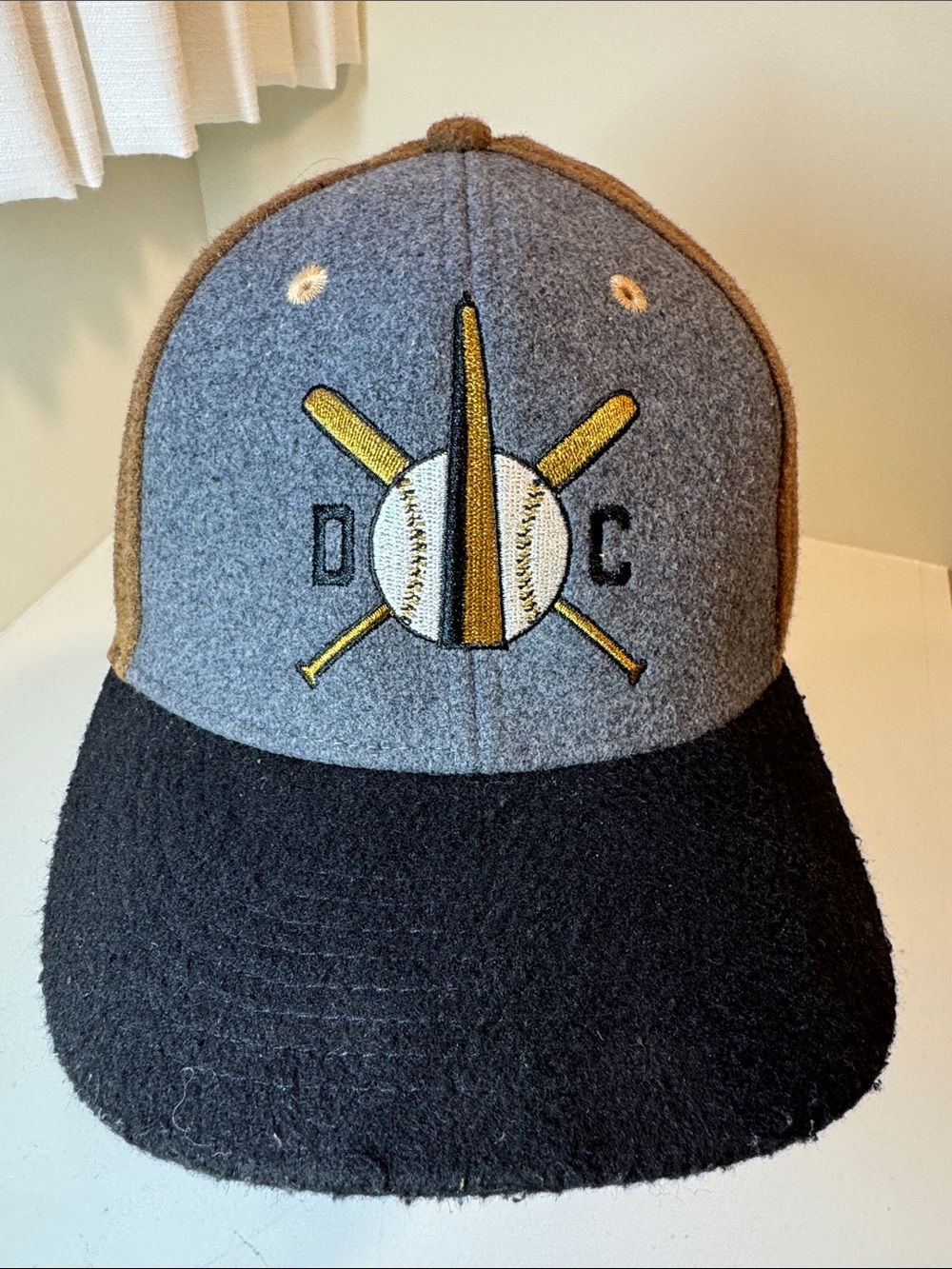Billy Reid brown, gray, and black wool ball cap. L/XL.